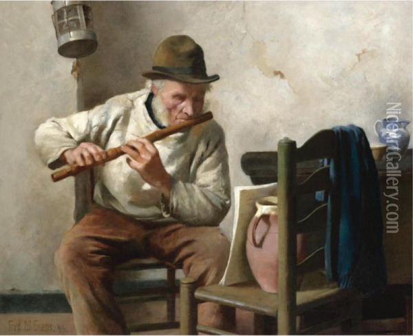 The Flute Player Oil Painting - Frederick Mcnamara Evans