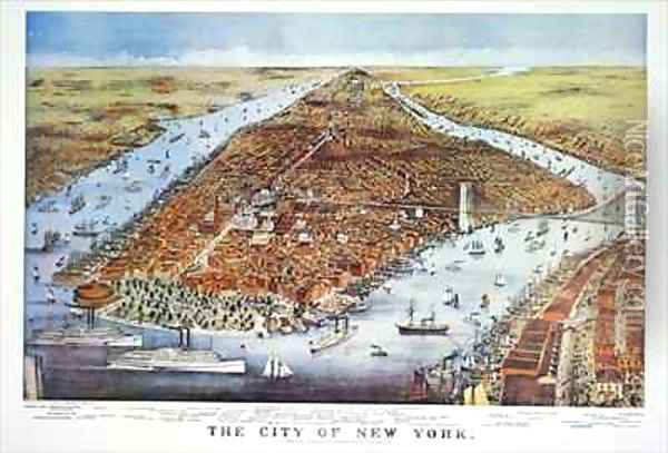 City of New York Oil Painting - Currier, N. & Ives, J.M.