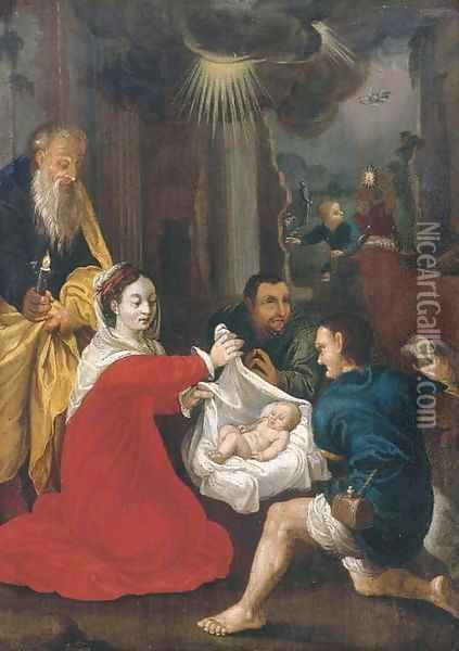 The Adoration of the Shepherds 5 Oil Painting - Abraham Bloemaert