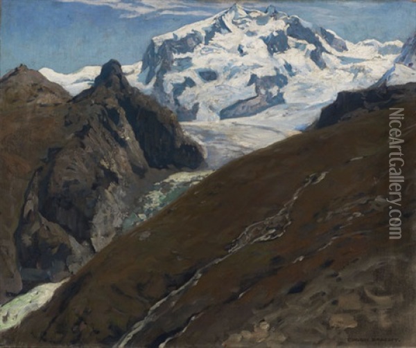 Blick Auf Den Monte Rosa, Westseite Oil Painting - Eugen Felix Prosper Bracht