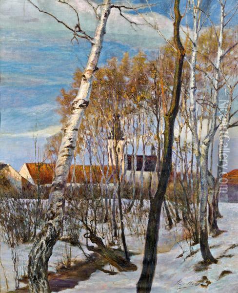 Wintermorgen Oil Painting - Hugo Baar