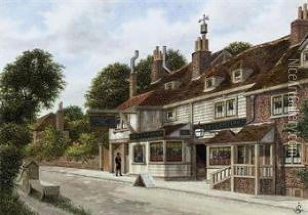 The Rosemary Branch Tavern And Tea Gardens, Southampton Street,peckham Oil Painting - James Lawson Stewart