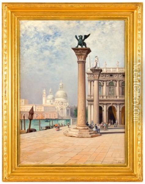 Namesti San Marco V Benatkach Oil Painting - Frans Wilhelm Odelmark