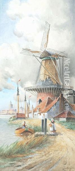 'volendam' And 'veere' Oil Painting - Hermanus Jr. Koekkoek