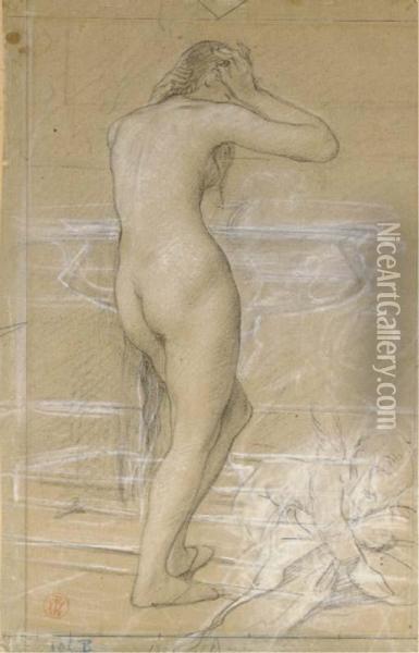 Venus A Sa Toilette Devant Une Vasque Oil Painting - Pierre Victor Galland