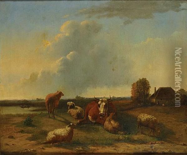 Rustend Vee Oil Painting - Balthasar Paul Ommeganck