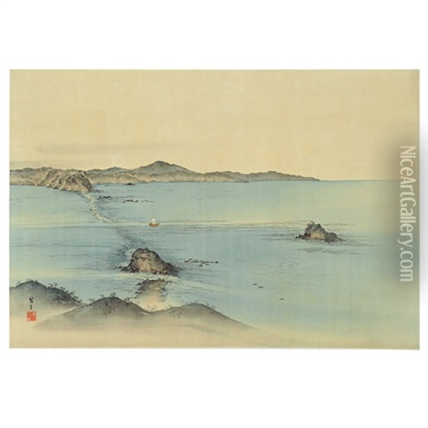 Naruto No Uzu Shio Zu - Naruto Rapids Oil Painting -  Hiroshige II