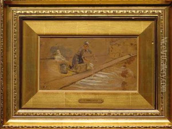 La Blanchisseuse Oil Painting - Jean-Edouard Vuillard
