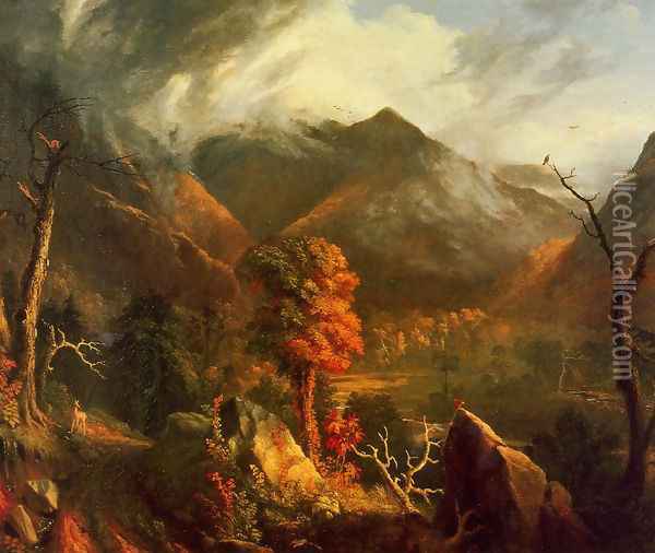 View in the White Mountains Oil Painting - Thomas Cole