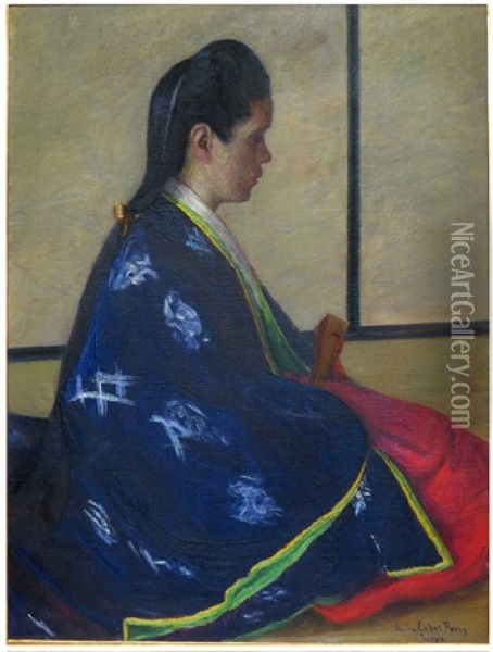Seated Woman In Kimono Oil Painting - Lilla Cabot Perry