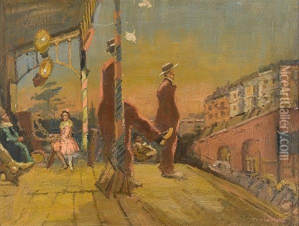 After 'brighton Pierrots' By Sickert Oil Painting - Therese Lessore