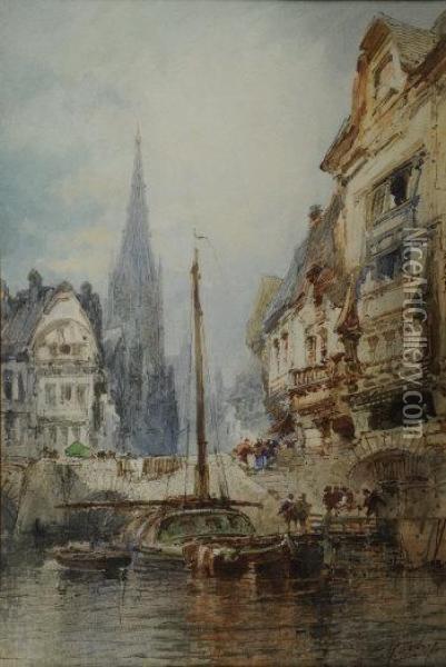 Caudbec,normandy-on-the-seine Oil Painting - Paul Marny