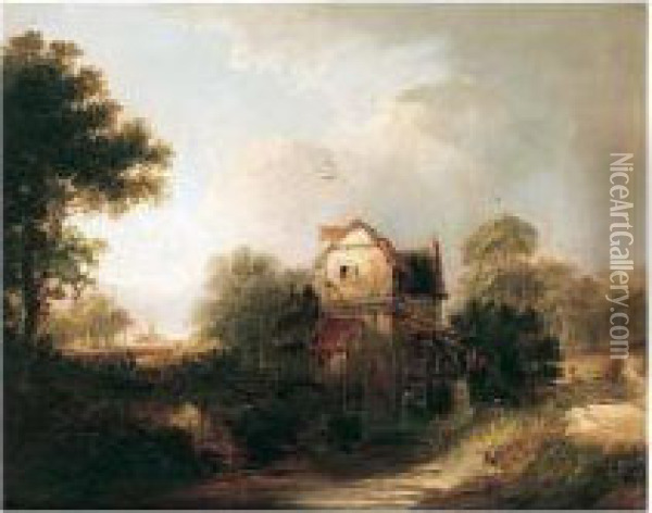 The Water Mill Oil Painting - Samuel David Colkett
