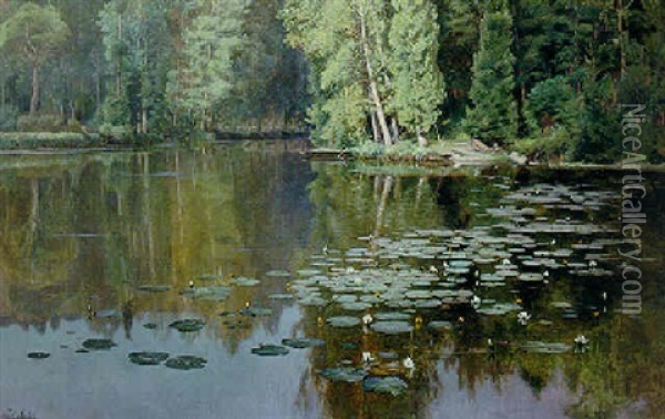 Waterlillies Oil Painting - Paul (Jean Marie) Sain