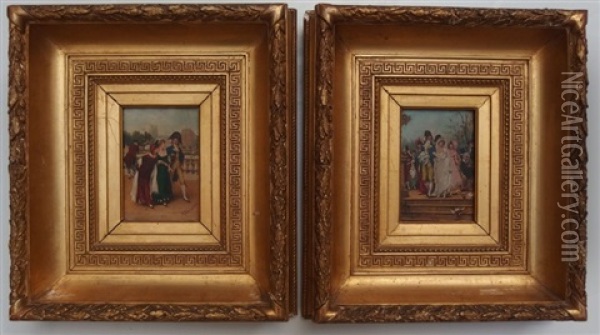 Les Merveilleux, Mariage Sous Le Directoire (2 Works) Oil Painting - Frederik Hendrik Kaemmerer