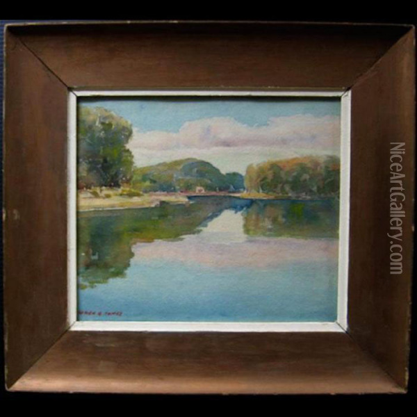 Lake Reflections Oil Painting - Jones Hugh Griffith