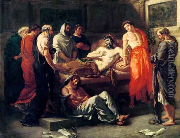 Study for The Death of Marcus Aureliut Oil Painting - Eugene Delacroix