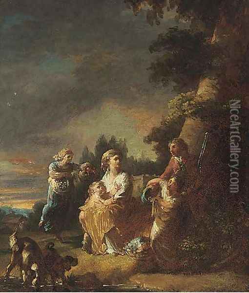 A park with a family at rest beneath a tree Oil Painting - Francisco De Goya y Lucientes