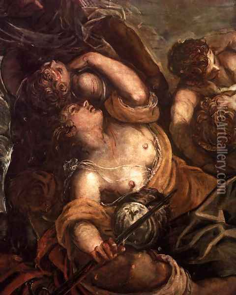 The Massacre of the Innocents (detail) 2 Oil Painting - Jacopo Tintoretto (Robusti)