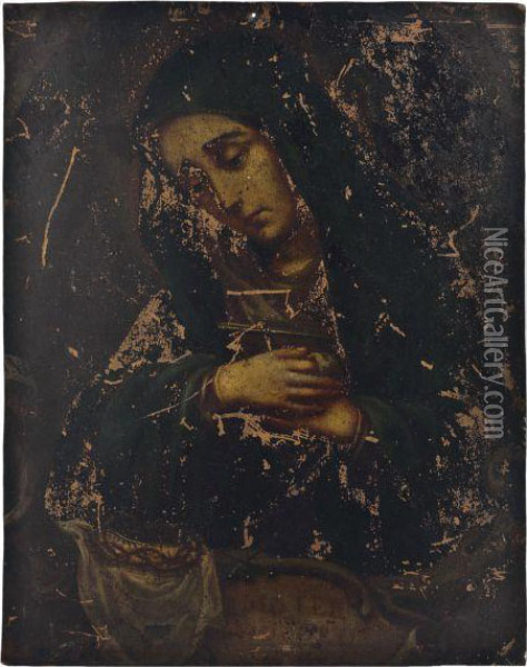 Virgen De Los Dolores Oil Painting - Miguel Cabrera