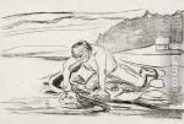 Omegas Dod Oil Painting - Edvard Munch