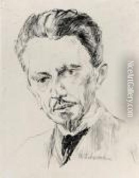 Portrait Des Karl Scheffler Oil Painting - Max Liebermann