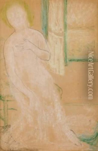 Portrait De Marthe Meurier, Fiancee Du Peintre Oil Painting - Maurice Denis