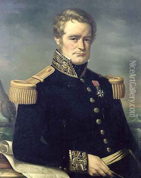 Portrait of Jules Dumont d'Urville (1790-1842) 1845 Oil Painting - Jerome Cartellier