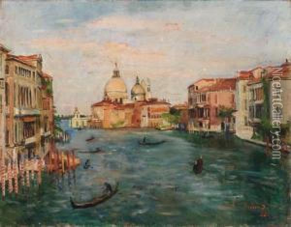 Canal Grande - 1942 Oil Painting - Donato Frisia