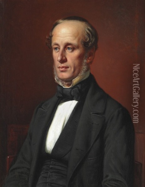Portrait Of The Artist's Oldest Brother, Otto Marstrand (1809-1891) Oil Painting - Wilhelm Nicolai Marstrand