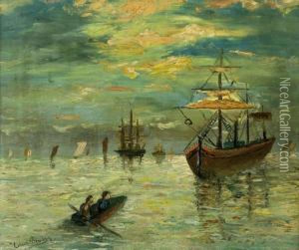 Na Morzu Oil Painting - Louis Morin