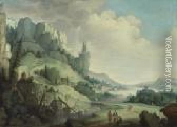 Gebirgslandschaft. 1636. Oil Painting - Claes Dircksz. Van Der Heck