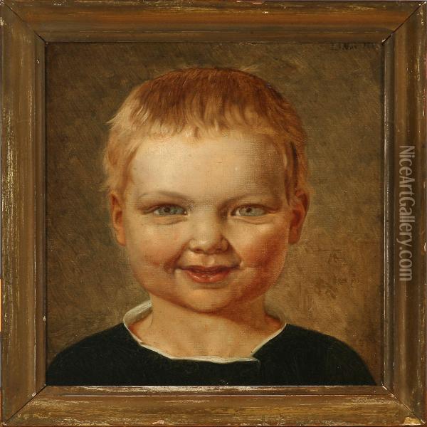 Portrait Of A Young Boy Oil Painting - Georg U.F. Fritz Jurgensen