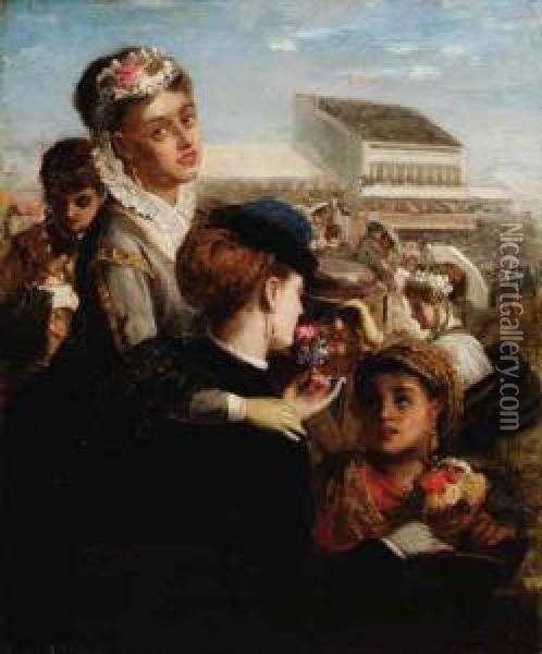 A Day At The Races Oil Painting - William Holyoake