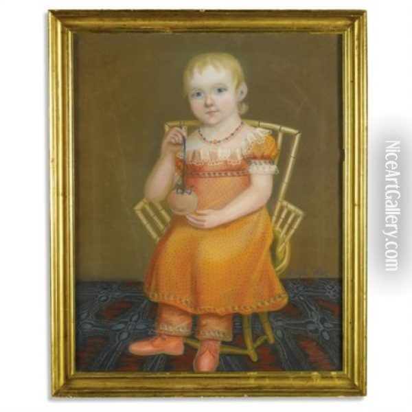 A Child Seated In Bamboo Chair Oil Painting - William M.S. Doyle