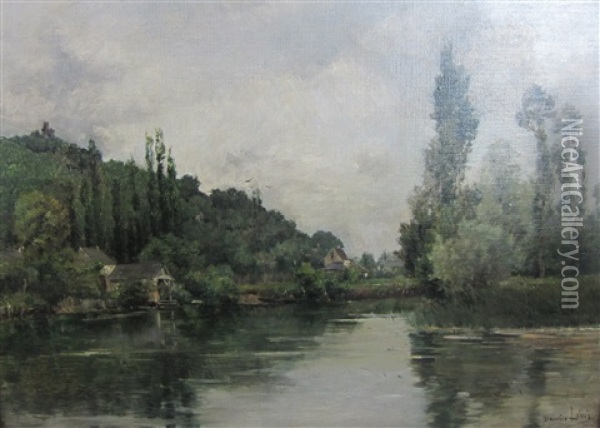 On A River Oil Painting - Maurice Levis