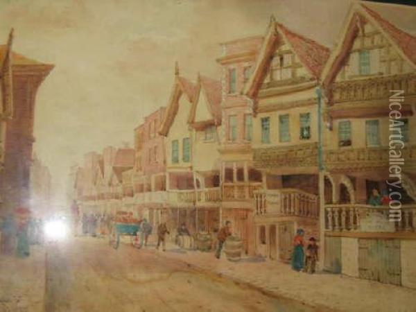 Chester Street Scenes Oil Painting - Ernest Parkman