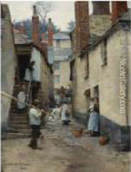 Old Newlyn Oil Painting - Stanhope Alexander Forbes