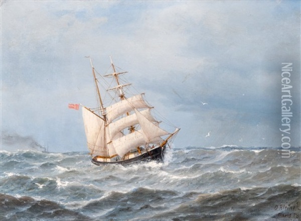 Sailing Oil Painting - Oskar Conrad Kleineh