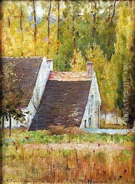 Vue D'une Maison Devant Un Bois Oil Painting - Louis Welden Hawkins