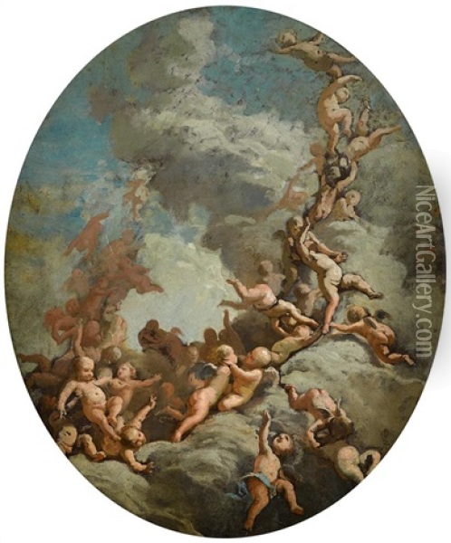 Bozzetto For A Ceiling Fresco Oil Painting - Carlo Innocenzo Carlone