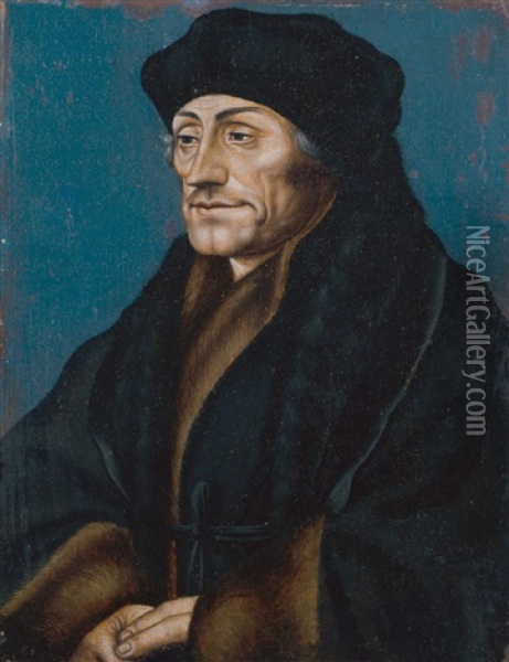 Bildnis Des Humanisten Erasmus Von Rotterdam Oil Painting - Hans Holbein the Younger