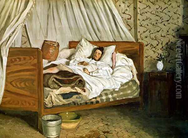 The Improvised Ambulance, The Painter Monet Wounded at Chailly-en-Biere 1865 Oil Painting - Frederic Bazille