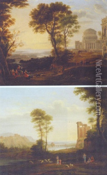 A View Of Delphi With A Procession Oil Painting - Claude Lorrain