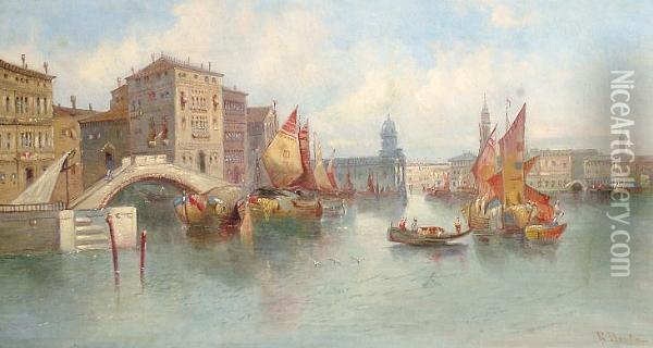 A Venetian Capriccio Oil Painting - R. Domba