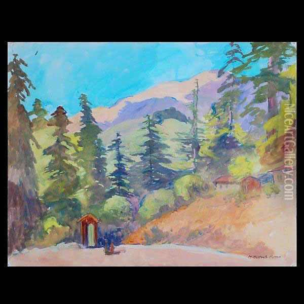 Redwood Grove Near Post Ranch Oil Painting - Mary Deneale Morgan