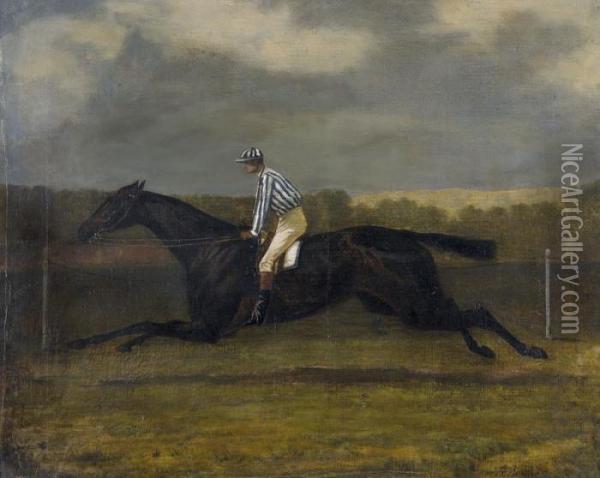 Jockey Im Galopp Oil Painting - Charles Bombled