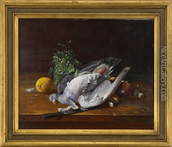 Stilleben Med Duva Oil Painting - Theodor Lundh