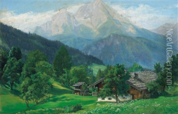 Partie Bei Berchtesgaden Oil Painting - Jan Trentan Havlicek