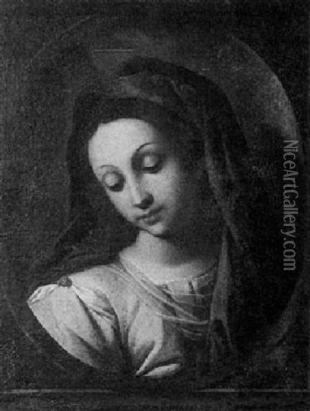 The Madonna, Bust Length Oil Painting - Matteo Rosselli